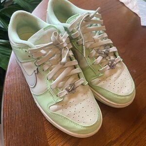 Nike Women's Green and White Sneakers